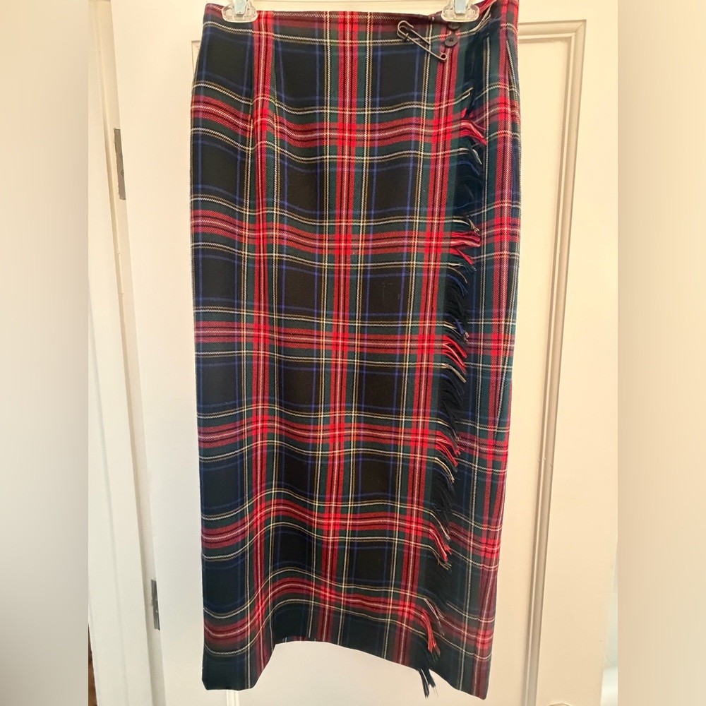 Rafaella 100% Wool Tartan Plaid Skirt
